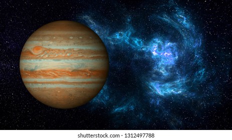 Ilustrasi Stok Color Illustration Planet Jupiter Next Blue 1312497788 |  Shutterstock