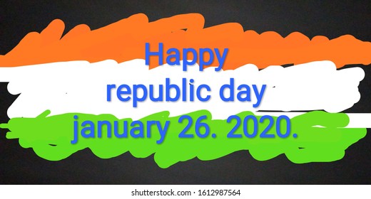 It Is Color Of Indian Flag, This Pic Of Greeting The 26th Of January Republic Day. January 11, 2020.karnataka  India 