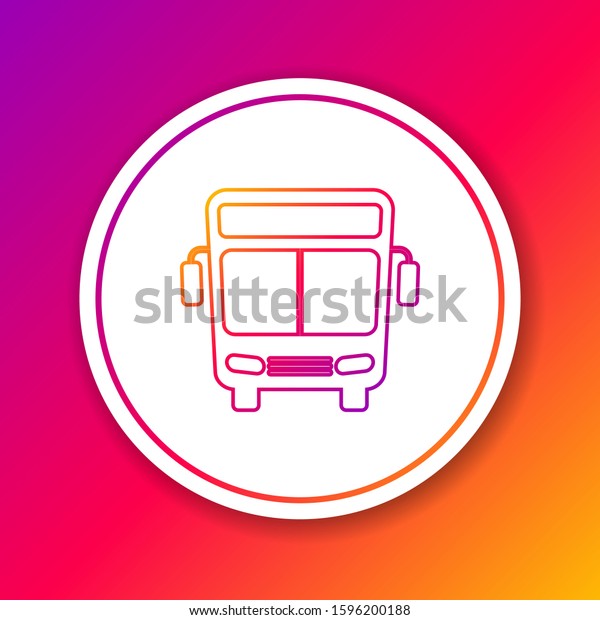 Color line Bus icon isolated on color\
background. Transportation concept. Bus tour transport sign.\
Tourism or public vehicle symbol. Circle white button.\
