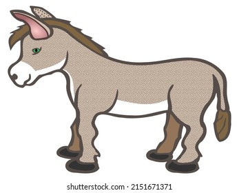 Color Line Illustration Drawing Mule Domesticated Stock Illustration ...
