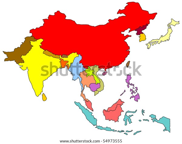 Southeast Asia Map Drawing Color Map South East Asia Stock Illustration 54973555 | Shutterstock