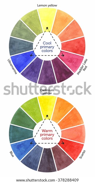 Color Mixing Chart Watercolor Painting Primary Stock ...