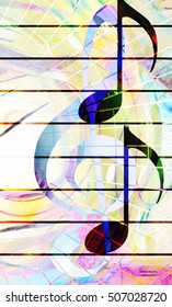color music notes and color background. Music concept.