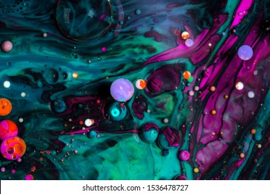 Color Paint Drops In Water. Ink Swirling Underwater. Cloud Of Silky Ink Collision On White Background. Colorful Abstract Smoke Explosion Animation. Close Up Camera View.