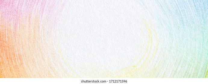 Color Pencil Rainbow Graphic Horizontal Background.