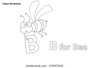 Animal Alphabet Coloring Book Illustration Outlined Stock Vector ...