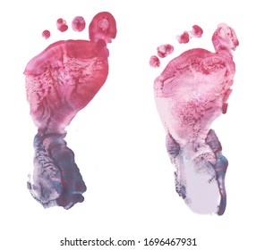 Color Prints Baby Feet Cards Babybooks Stock Illustration 1696467931 ...