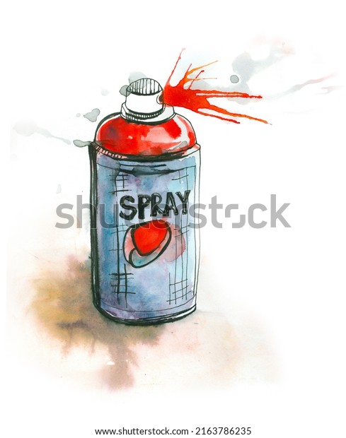 Color spray can aerosol graffiti street\
watercolor\
illustration