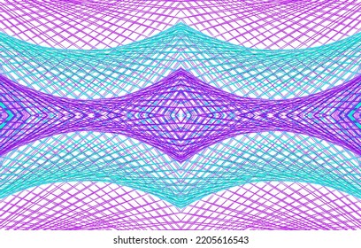 Color String Art Abstract Pattern On White Background