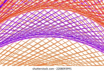 Color String Art Abstract Pattern On White Background