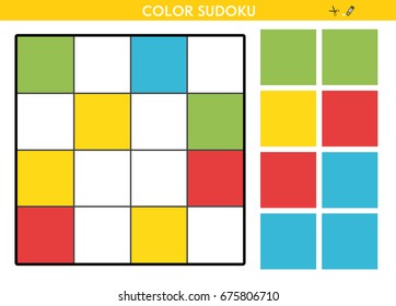 color sudoku game children kids activity stock illustration 675806710 shutterstock