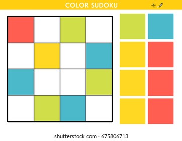 color sudoku game children kids activity stock illustration 675806713