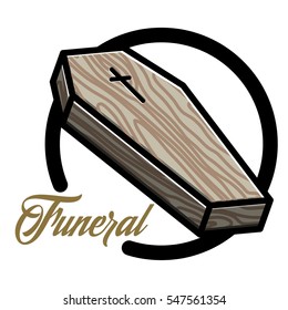 Color Vintage Funeral Emblem, Logo, Badge.