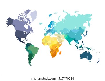 Countries Of The World With An Empty Map Color World Map Illustration Empty Template Stock Illustration 517470316 |  Shutterstock