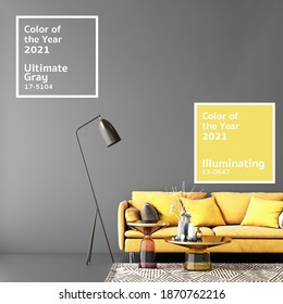 Color of the year 2021 in interior design ,3d illustration,3d rendering