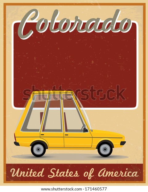 Colorado road trip vintage\
poster 