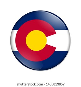 Colorado Flag Circle Shape Transparentglossyglass Button Stock Vector ...