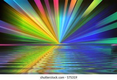Colorburst On Water Background