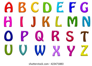 Colorful Alphabet Set 3d Letters Isolated Stock Illustration 58704268