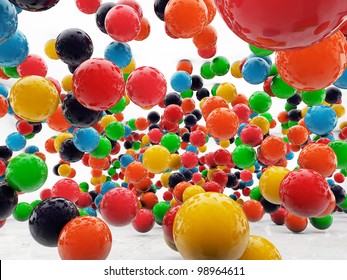 Colored Balls Isolated On White Background