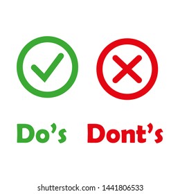 Do Dont Check Tick Mark Red Stock Vector (Royalty Free) 1047139162 ...