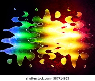 Colored drops on a grunge background