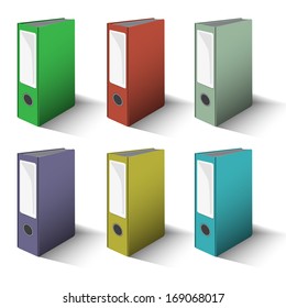 Colored Files Folders Vector Set Perspective Stock Vector (Royalty Free ...