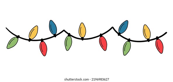 Colored garland on a white background - Powered by Shutterstock