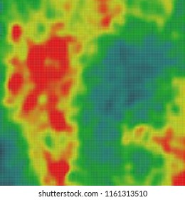 Colored Heat Map For Temperature. 