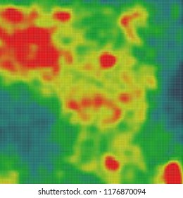 Colored Heat Map For Temperature. 