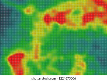 Colored Heat Map For Temperature.