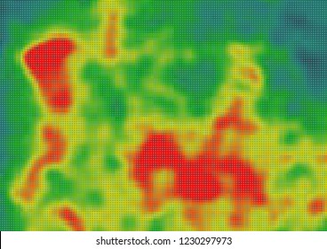 Colored Heat Map For Temperature.