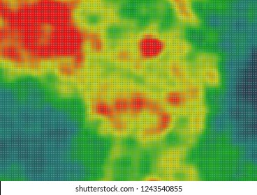 Colored Heat Map For Temperature.