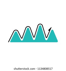 Colored Infographic Wave Chart Illustration. Element Of Business Chart For Mobile Concept And Web Apps. Infographic Wave Chart Can Be Used For Web And Mobile On White Background