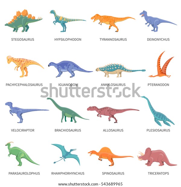 Colored Isolated Icons Set Different Types Stock Illustration