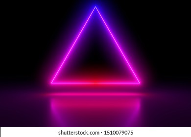 Neon Sign Triangle Background Glowing Electric Stock Vector (Royalty ...