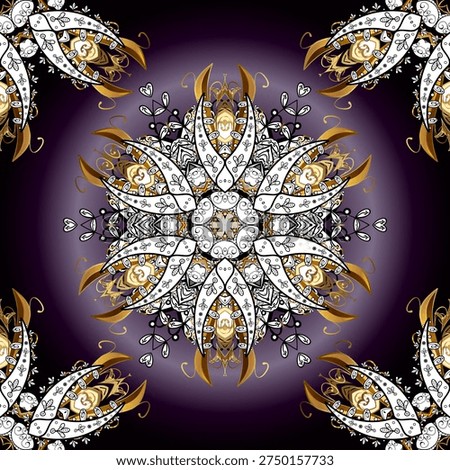 Colored mandala pattern, Arabic background. Vintage decorative ornament on white, brown colors. Orient, symmetry lace, fabric, wallpaper. East, Islam, Indian, motif, revival swirling. Ethnic texture.