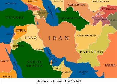 5,559 Colorful map of middle east Images, Stock Photos & Vectors ...