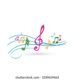 Set Colorful Musical Notes Illustration Vector Stock Vector (Royalty ...