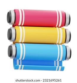 Colored Paper Roll Element Digital Printing 3D Icon