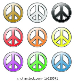 Pop Art Peace Symbols Colorful Checkerboard Stock Illustration ...