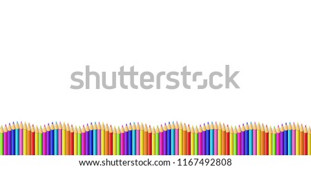 colored pencils down line shape wave stock illustration 1167492808