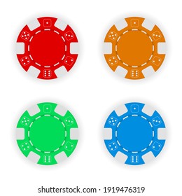 Colored Poker Chip Isolated On White