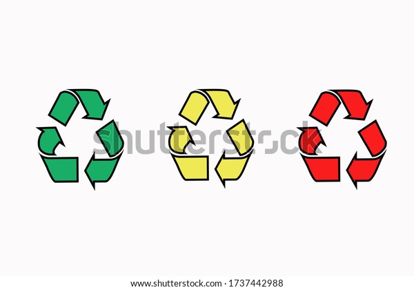 \
colored recycling\
symbols to divide\
garbage