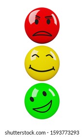 Colored Smileys Arranged Traffic Lights 3d Stock Illustration ...