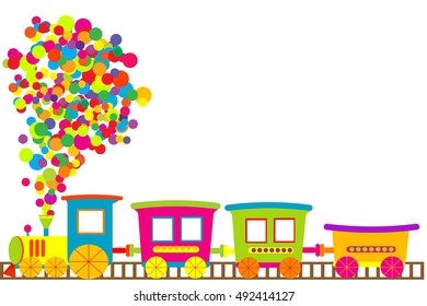 Colored Toy Train Stock Vector (Royalty Free) 152473805