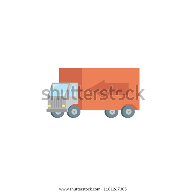 colored\
truck production icon. Element of production for mobile concept and\
web apps illustration. Colored icon for website design and\
development, app development on white\
background
