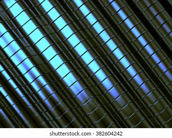 Colored waving shape with reflection 3d  rendered  background