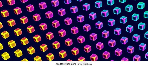 Colorful 3D Cubes Gamer Pattern Thumnail