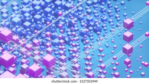 Colorful abstract 3D background made up of a grid of cubes useful for business and presentations